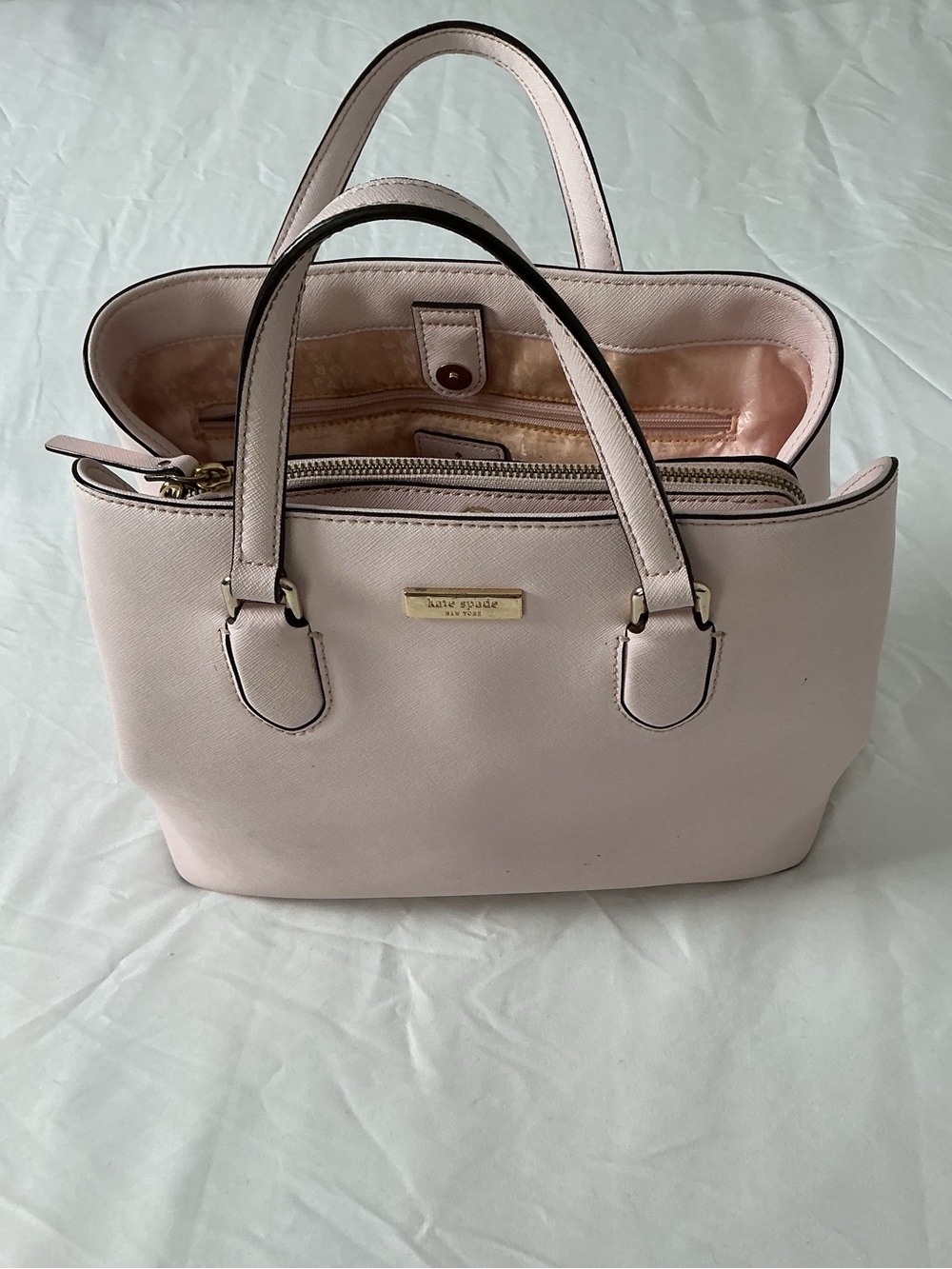 kate spade Pale Pink Leather Satchel with Gold Hardware